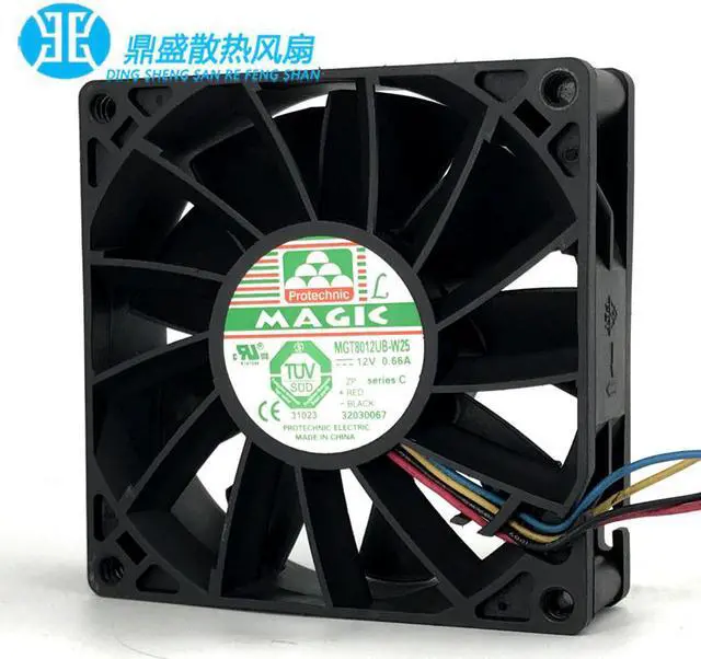 Alt view image 6 of 7 - MAGIC 80*25mm 8CM MGT8012UB-W25 12V 0.66A 4 wires Case fan cpu cooler