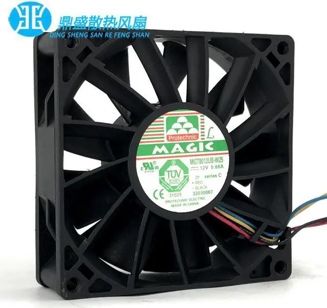 Alt view image 4 of 7 - MAGIC 80*25mm 8CM MGT8012UB-W25 12V 0.66A 4 wires Case fan cpu cooler