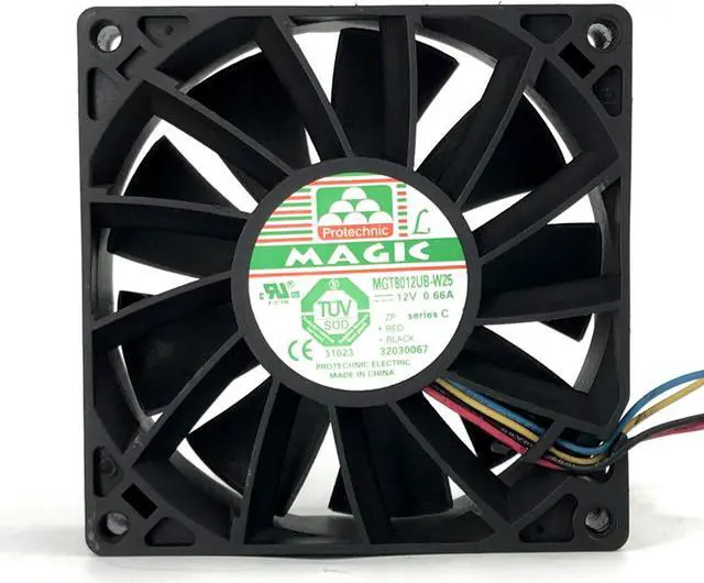 Alt view image 7 of 7 - MAGIC 80*25mm 8CM MGT8012UB-W25 12V 0.66A 4 wires Case fan cpu cooler