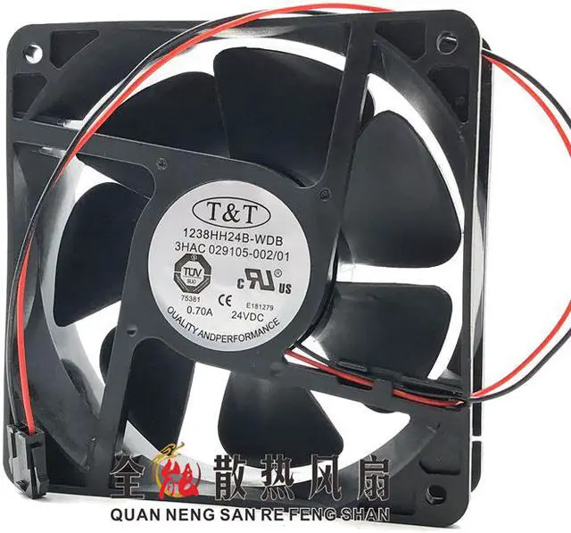 Alt view image 3 of 7 - 120MM ABB Controller Cooling 1238HH24B-WDB 3HAC 029105-00201 24V 0.70A 2 Wires  12CM Inverter Case Fan 120*38mm