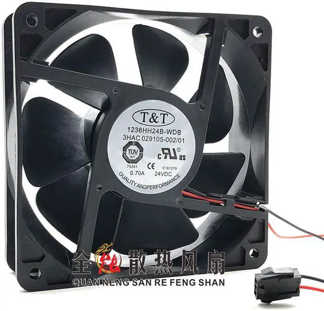 Alt view image 2 of 7 - 120MM ABB Controller Cooling 1238HH24B-WDB 3HAC 029105-00201 24V 0.70A 2 Wires  12CM Inverter Case Fan 120*38mm