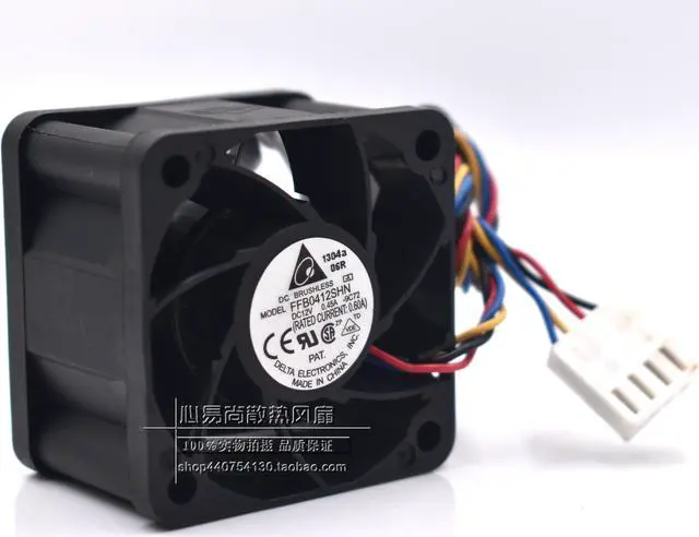 Alt view image 5 of 5 - 40mm Switch Print Cpu Cooling FFB0412SHN -SP01 12V 0.6A 4 wires 4 Pins Case Fan 40*28mm