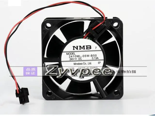 Alt view image 6 of 6 - Zyvpee Original NMB 60*25MM 2410ML-05W-B50 24V 0.13A 2 wires 2 pins 6CM 60MM  Inverter fan Cooling Fan