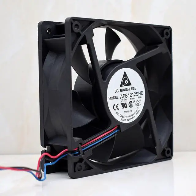 Alt view image 7 of 7 - Zyvpee 120mm AFB1212SHE 12V 1.6A 3 wires 3 pins  12cm cooling fan power cooler