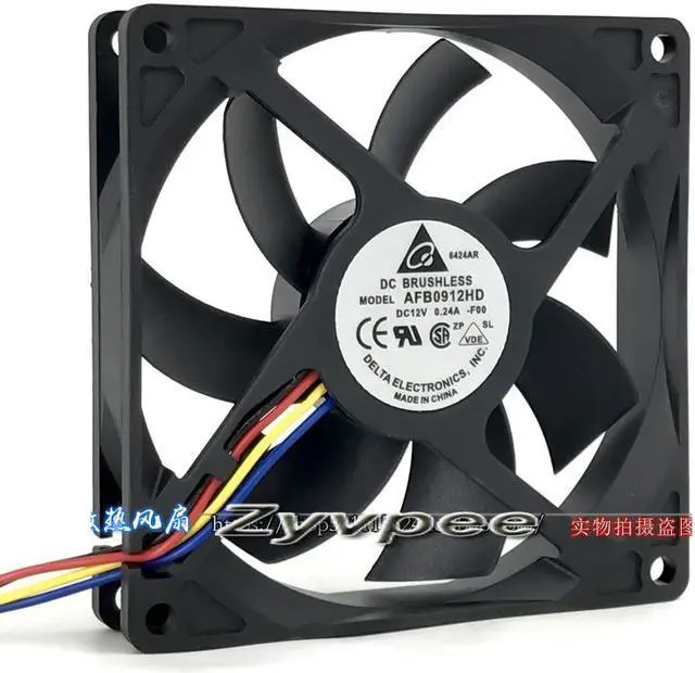 Alt view image 3 of 6 - 4 Wires 90MM Power Cooling Delta AFB0912HD 12V 0.24A 9cm Case Fan 90*20mm
