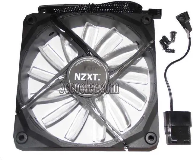Alt view image 3 of 3 - NZXT 120*25mm 12CM RF-FZ120-U1 12V 0.3A 3 wires 3 pins blue led case fan