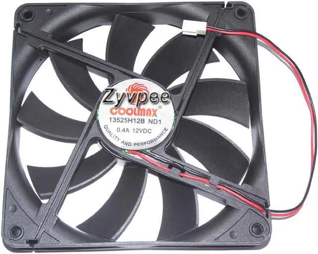 Main image of Coolmax 135*25mm 13525H12B DC12V 0.4A Ball Bearing 2 wires 2 pins 13.5cm case fan