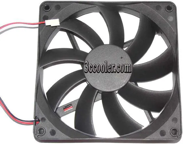 Alt view image 3 of 6 - Coolmax 135*25mm 13525H12B DC12V 0.4A Ball Bearing 2 wires 2 pins 13.5cm case fan