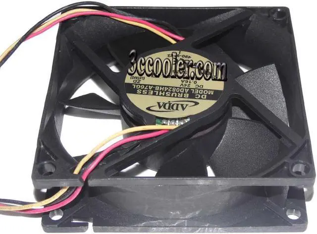 Alt view image 3 of 5 - Zyvpee ADDA 8025 AD0824HB-A76GL 24V 0.16A 3 Wires 80mm Inverter Fan