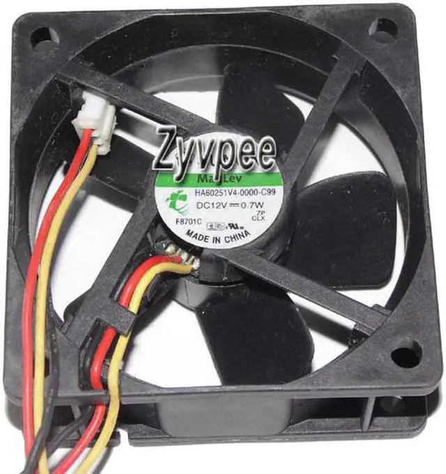 Alt view image 2 of 3 - 60MM 6025 DC12V 0.7W 3 Wires 3 Pins 6CM CPU Cooling Fan