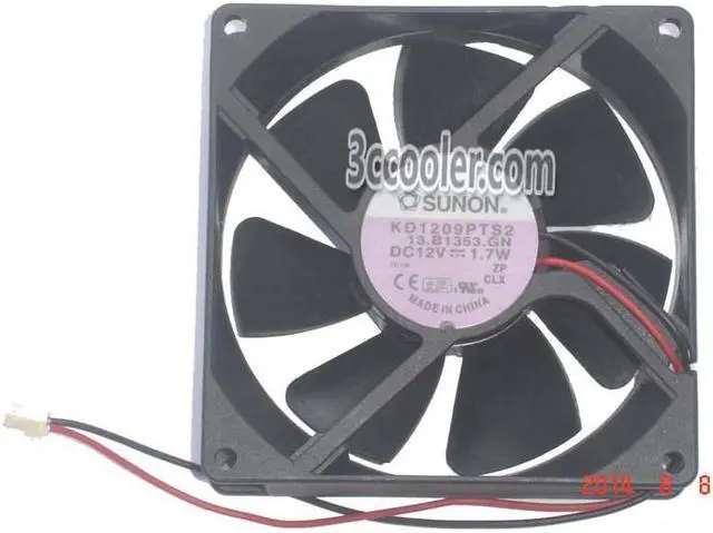Alt view image 2 of 3 - 90MM 9025 13.B1353.GN DC12V 1.7W 2 Wires 9CM Cooling Fan