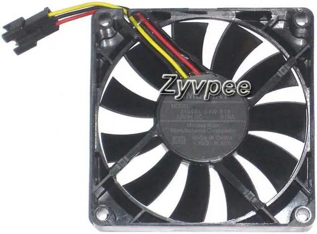 Alt view image 2 of 4 - 80MM 8015 CA3 DC12V 0.09A 3 Wires 3 Pins 8CM CPU Cooling Fan