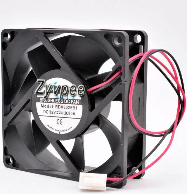 Alt view image 3 of 4 - 80mm 8025 DC12V 0.08A 2Wires 2Pin 8cm Server Power Cooling Fan