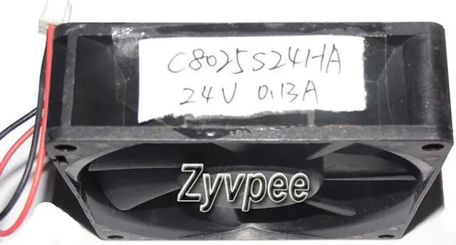 Alt view image 2 of 3 - 80mm 8025 C8025S24HA 24V 0.13A 2 Wires 2 Pins 8CM Inverter Cooling Fan