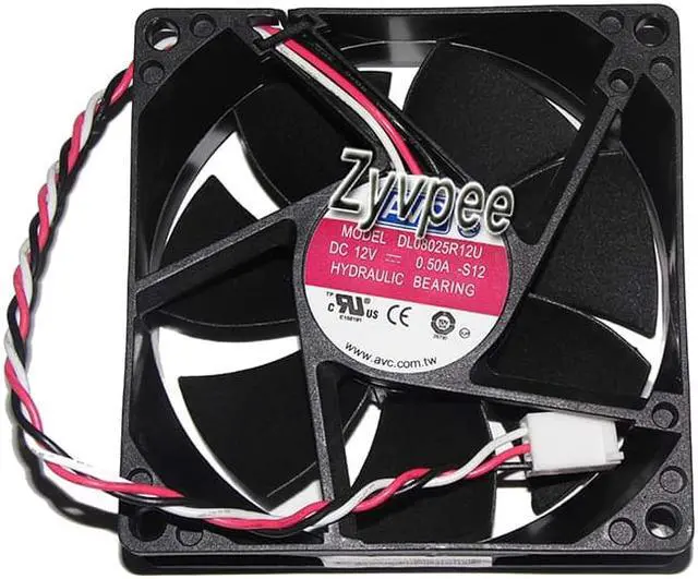 Alt view image 3 of 5 - 3 Wires 80mm 8025 DL08025R12U -S12 12V 0.5A 8CM Case Fan for 482951-001 9Q1061 483174-001