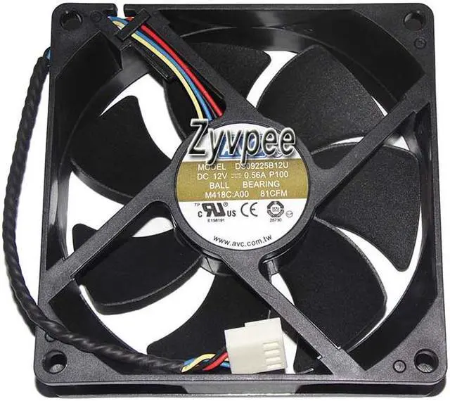 Alt view image 2 of 5 - 92mm 9225 DS09225B12U P100 12V 0.56A M418C 4 Wires 4 Pins PWM 9cm Case Fan