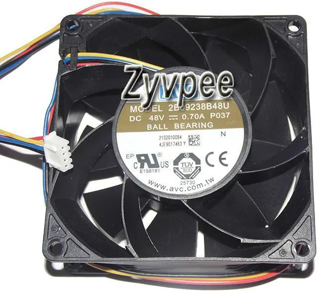 Alt view image 3 of 5 - 92mm 9238 2B09238B48U P037 DC48V 0.7A 4Wire 4 pins 9CM Inverter Power Case Fan