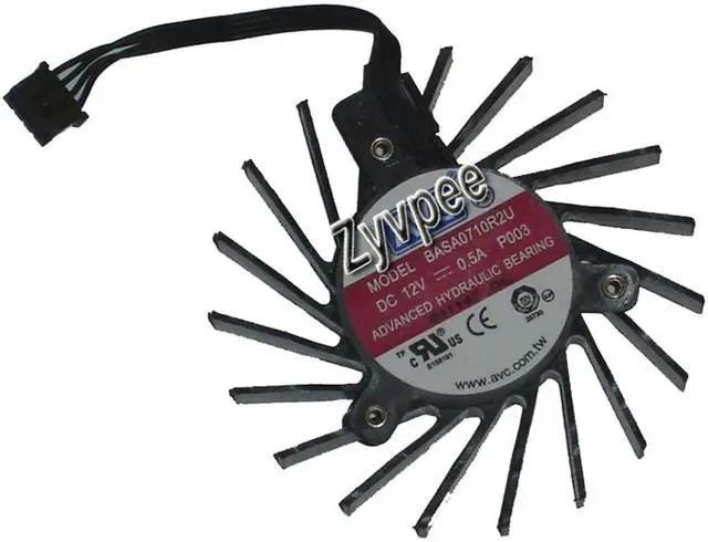 Alt view image 2 of 3 - Vga Cooling Graphics card fan BASA0710R2U DC12V 0.5A 4 Wires 4 Pins for Quadro Q4000 2GB