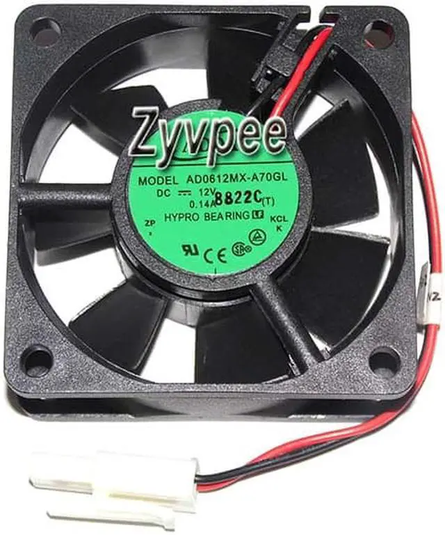 Alt view image 2 of 3 - 60mm 6025 AD0612MX-A70GL DC12V 0.14A 2 Wires 2 Pins 6CM Inverter Server Cooling