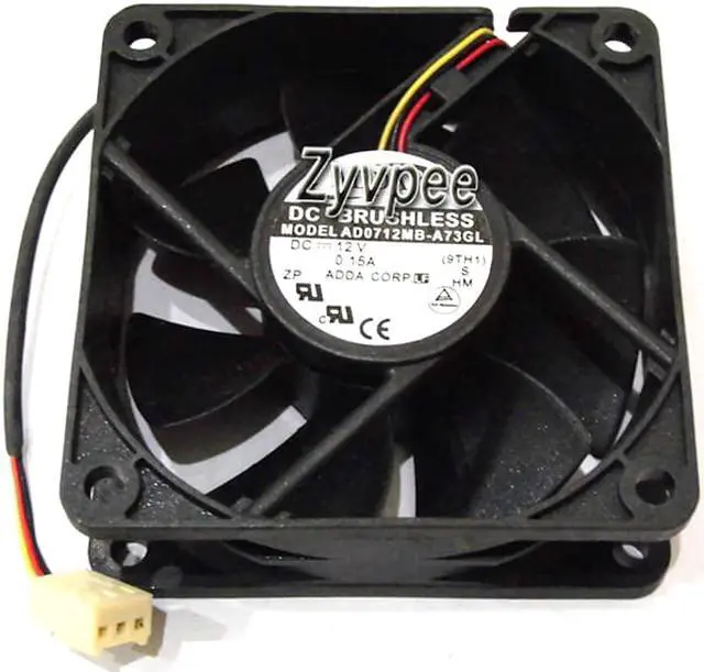 Alt view image 2 of 4 - 70mm 7025 AD0712MB-A73GL DC12V 0.15A 3 Wires 3 Pins 7CM CPU Cooling