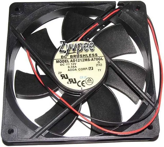 Alt view image 2 of 3 - 120mm 12025 AD1212MS-A70GL DC12V 0.34A 2 Wires 12CM Case Fan