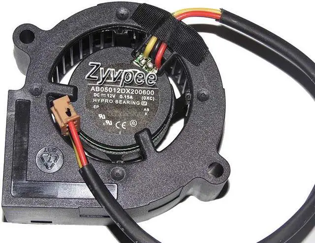 Alt view image 2 of 4 - 50MM AB05012DX200600 OXC DC12V 0.15A 3 Wires 3 Pins Blower for Projector
