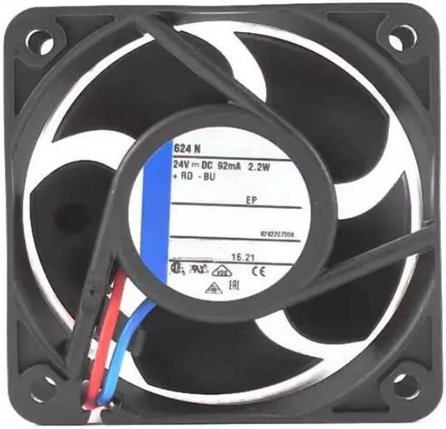 Main image of Zyvpee 624N DC24V 92mA 2.2W 6150rpm 2-Wire Inverter Cooling Fan 60x60x25mm