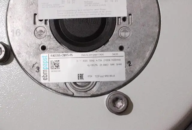 Alt view image 3 of 3 - Zyvpee R4D355-CM15-05 400V 4.7A 2100W 1420RPM blower Centrifugal Cooling Fan
