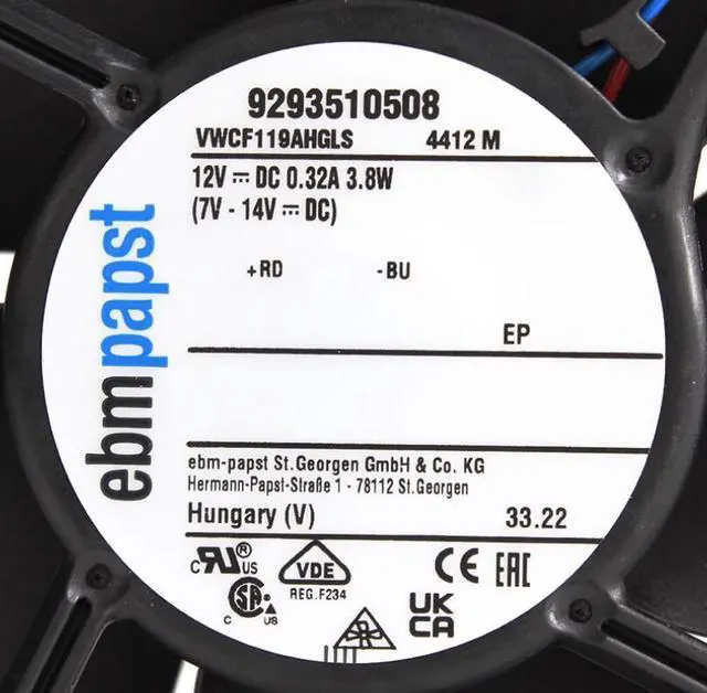Alt view image 4 of 4 - Zyvpee 4412M 120mm 12V 0.32A 3.8W Axial Cooling Fan 120x120x38mm