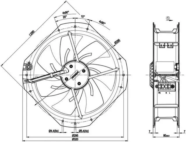 Alt view image 4 of 4 - Zyvpee 250MM W2E250-HJ28-09 230V 1.8A Axial Cooling Fan 250x80mm for Cabinet/Converter