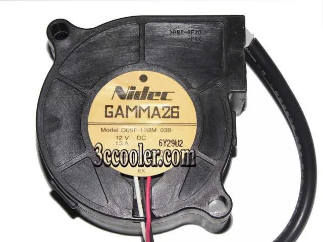 Alt view image 2 of 3 - Zyvpee 60*25mm D05F-12BM 12V 0.13A 3 wires 3 pins 6cm Projector blower cpu fan