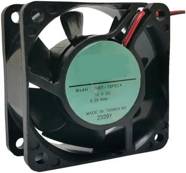 Alt view image 3 of 3 - Zyvpee 60MM D06T-12TS2 12V 0.25A 2 Wires 6CM Cooling Fan 60x25MM