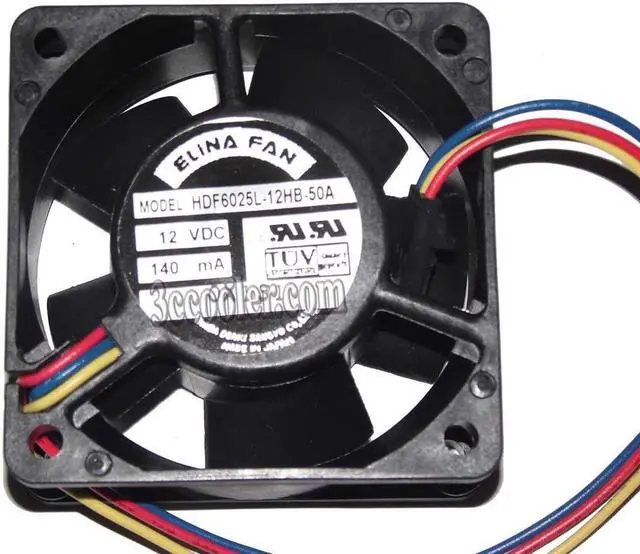 Main image of Zyvpee 60mm HDF6025L-12HB-50A 12V 140mA 3 wires 6CM Case Fan 60x25mm