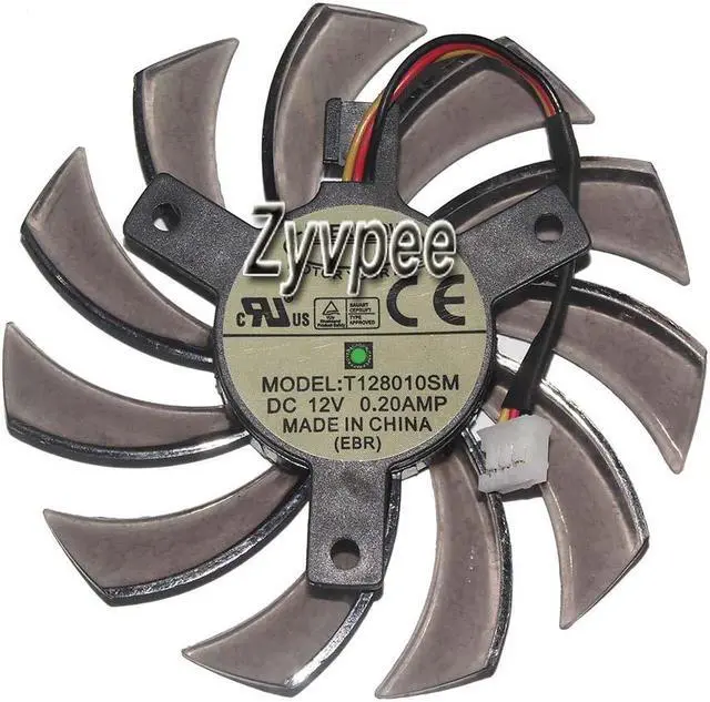 Alt view image 3 of 3 - Zyvpee  T128010SM 12V 0.2A 3 wires frameless vga fan for GTX460 HD5870