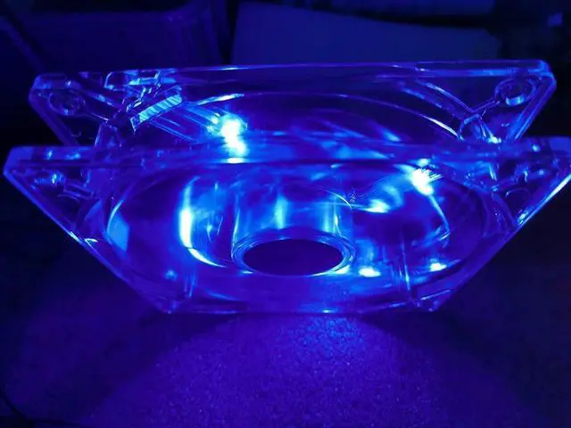 Alt view image 3 of 3 - Zyvpee A12025-08CB-4BN-F1 DF1202512SELN 12V 0.16A 2 Wires Blue LED Cooling Fan