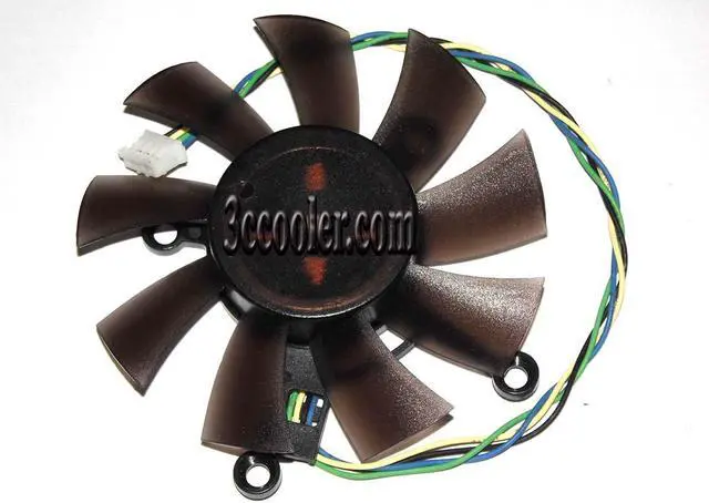 Alt view image 2 of 3 - Vga cooling fan 43*43*43mm gray & transparent 9 blades for HD7770 EAH5830 6850GTX550Ti GTS450 GTS460