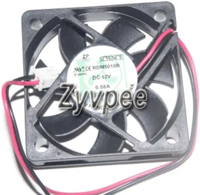 Alt view image 2 of 3 - Zyvpee 50mm RDM5010B 12V 0.08A 2 Wires 5CM CPU Cooling Fan 50x10mm