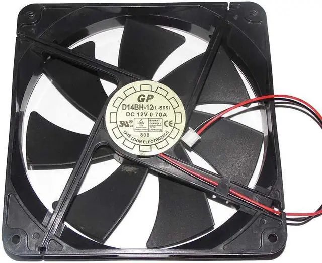 Main image of Zyvpee 140mm D14BH-12(L-SSS) 12V 0.7(GP) 2 Wires 2 Pins Case Fan 140x25mm