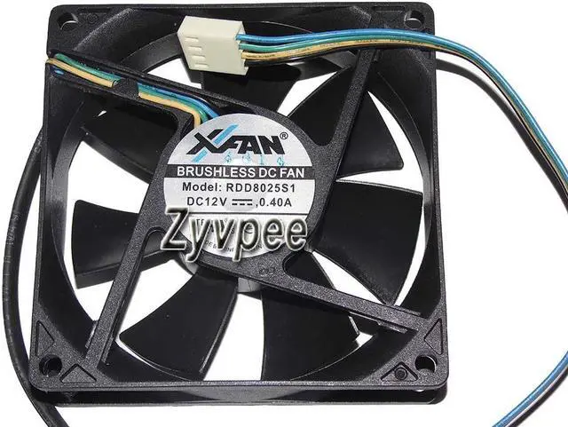 Main image of Zyvpee 8025 RDD8025S1 12V 0.4A 4 wires 4 pins case fan,8cm cpu cooler