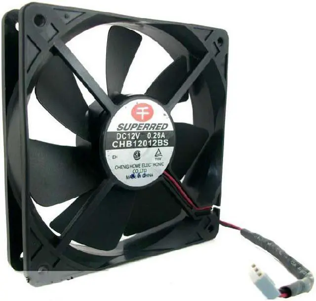 Main image of Square Cooling Fan of SUPERRED 12025 CHB12012BS with  12V 0.26A 2-Wires