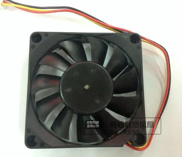 Alt view image 3 of 3 - Nidec 7015 12V 0.12A D07R-12B2M 7CM 2-Balls bearing 3-Wires 3Pins Cooling Fan for CPU, case