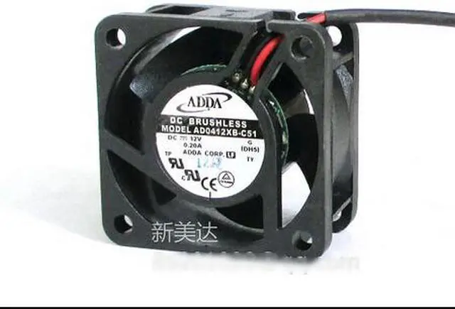 Main image of Original ADDA AD0412XB-C51 4020 DC 2 balls Bearing Cooling fan with 12V 0.20A 2 Wires 2Pins