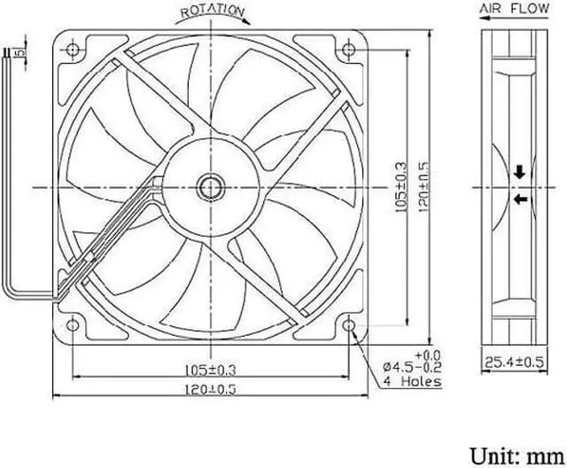 Alt view image 4 of 4 - Magic 12CM MGA12012HS-O25 Hydraulic bearing cooler with 12V 0.45A 2 Wires