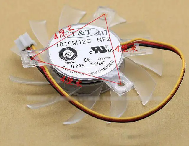 Main image of T&T 7010M12C NF2  Ball bearing Cooler with 12V 0.25A 3 Wires 3Pins Connector