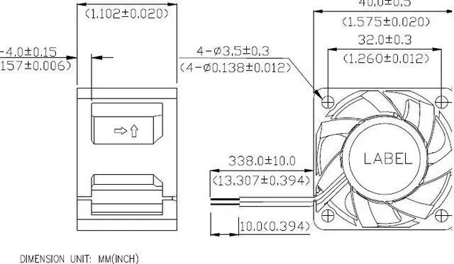 Alt view image 4 of 4 - FOXCONN 140E 12F 4CM Dual balls bearing Cooling fan with 12V 0.90A 4 Wires 5Pins Connector