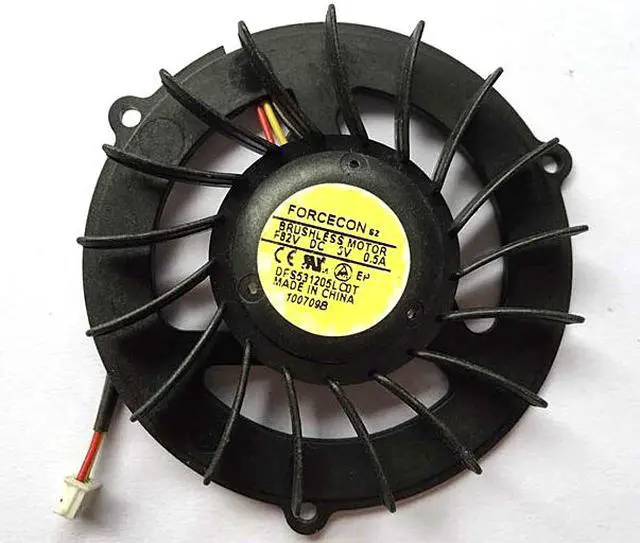 Main image of Forcecon F82V DFS531205LC0T 5V 0.5A 3 Wires 3Pins Connector Fan for Dell Studio 1450 1457 1458 p03G Notebook