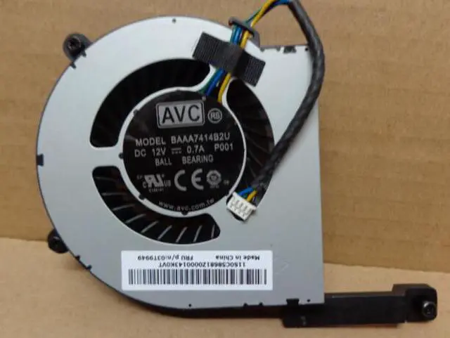 Main image of AVC BAAA7414B2U P001 12V 0.7A 4 Wires 4 Pins Connector  P/N:03T9949 notebook, laptop Fan