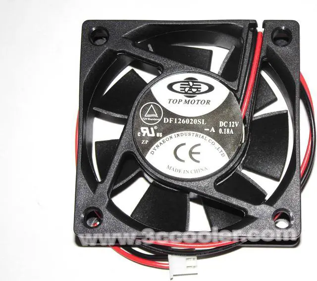 Main image of DF126020SL 12V 0.18A 2 Wires 2 Pins Connector DC square Cooling fan