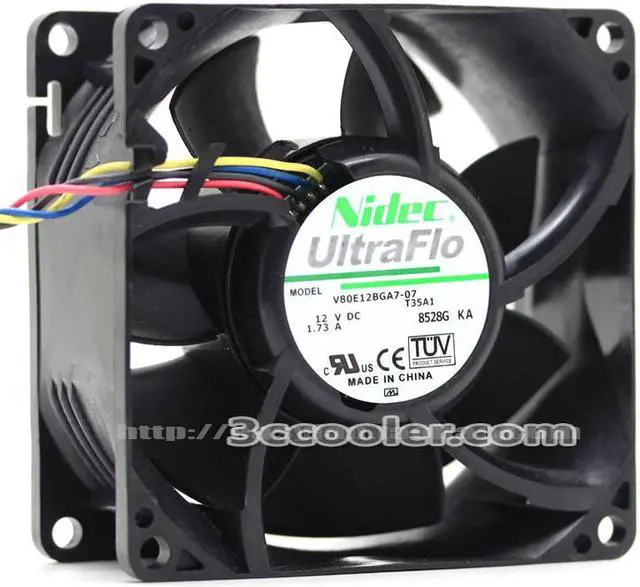 Main image of Original Nidec V80E12BGA7-07 8038 8CM DC Fan with 12V 1.73A 4 Wires 4 Pins  For 44x1819 X3610 Server