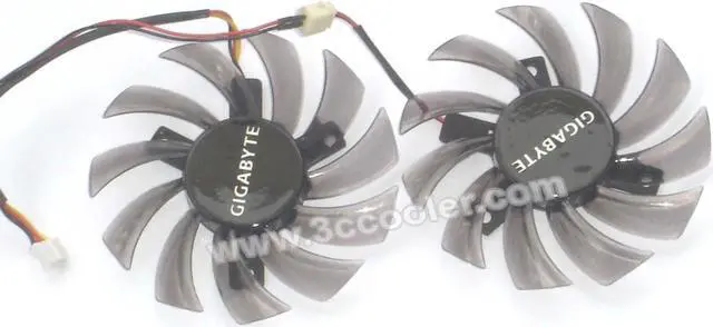 Alt view image 2 of 2 - 2 Pcs / Group EVERFLOW 8010 T128010SH 12V 0.25A 2 Wires and 3 Wires Frameless DC fan,VGA Fan